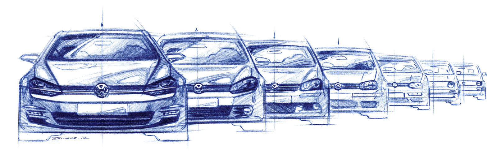 02-Volkswagen-Golf-Evolution-Design-Sketch-01 02-Volkswagen-Golf-Evolution-Design-Sketch-01